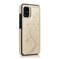 thumbnail image 4 of Compatible with Galaxy A51 5G Case Wallet with Card Holder,Embossed Butterfly Pattern PU Leather Double Magnetic Buttons Flip Shockproof Protective Cover for Samsung Galaxy A51 5G, Gold, 4 of 9