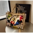 thumbnail image 3 of Bolso de lona para mujer con dibujos animados de Mickey Mouse de Disney, bolso de hombro de gran capacidad, bolso de dibujos animados portátil para compras, 3 of 5