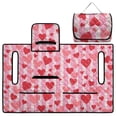 thumbnail image 4 of COEQINE 2-Seater Golf Cart Seat Towel Blanket with Portable Fold Design and Handle, 51.2"x30.3" Universal Fit, Quilted Seat Cover, 4 Pockets, Machine Washable, Pink Heart Stripes, 4 of 8