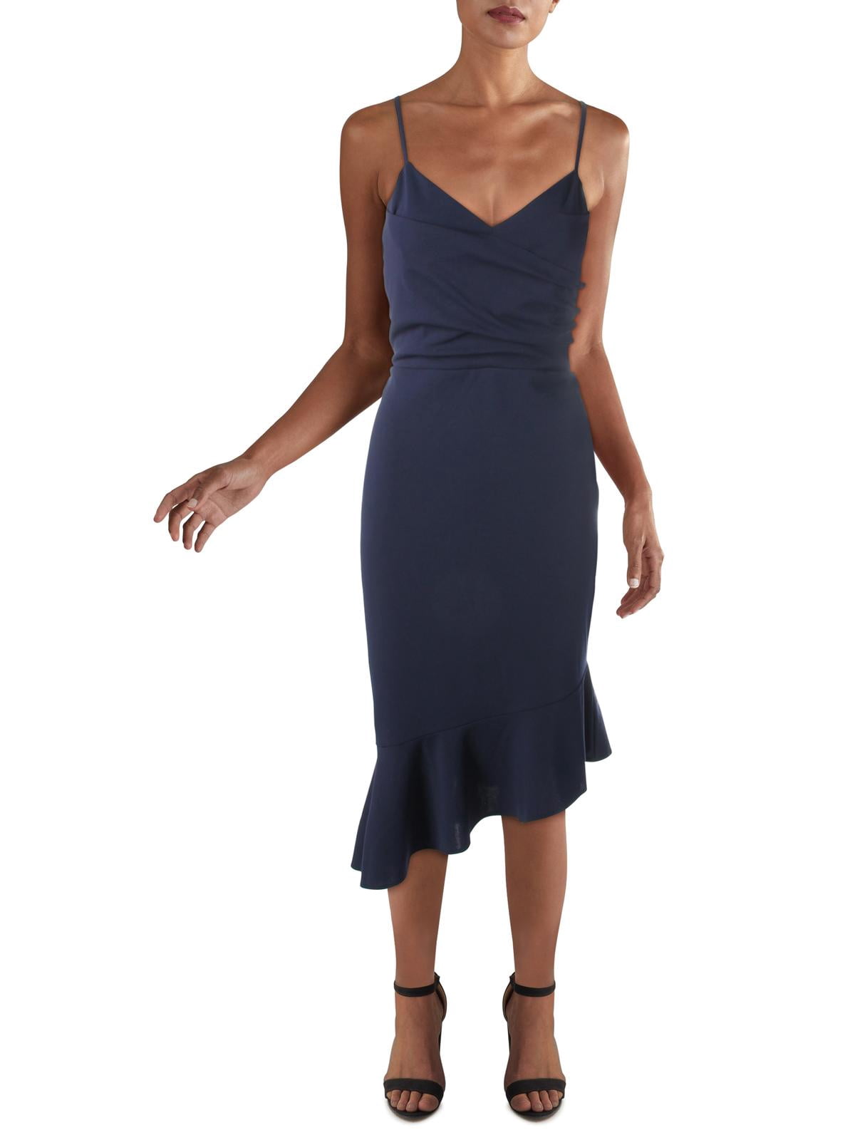 Bebe Bebe Womens Crossover Flounce Flounce Dress Walmart Com Walmart Com