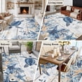 thumbnail image 6 of Ocean Turtles Washable Living Room Rugs 5'x7', Blue Yellow Sea Star Shell Coral White Wood Grain Low Pile Throw Large Area Rugs Non-Slip Sturdy Edge Binding Carpet for Dining Room Bedside Kitchen, 6 of 9