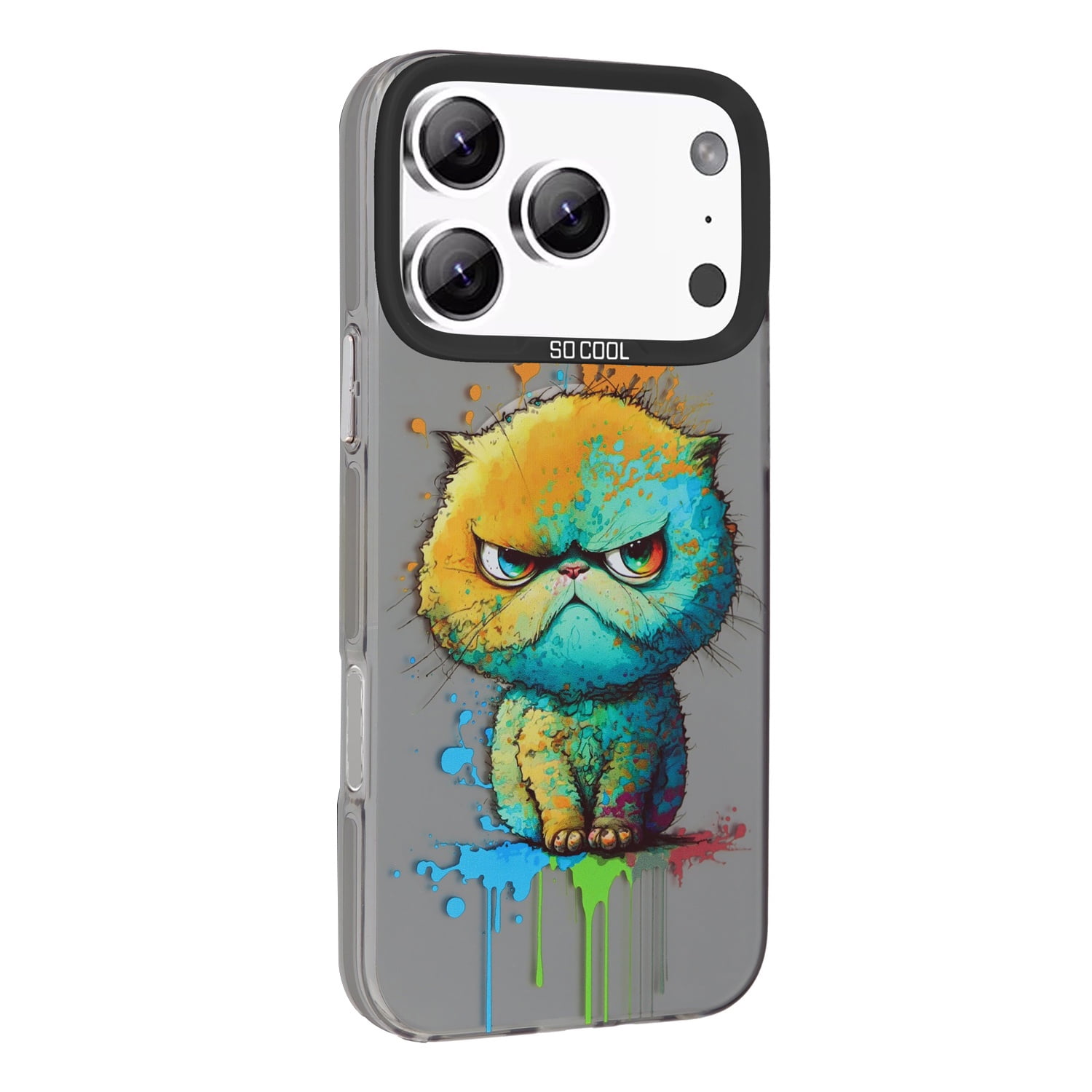 Cartoon Animal Street Art Charging Case for iPhone 17 Pro Max - Grey