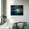 thumbnail image 3 of ONETECH Starry Sky Ocean Night View Wall Art Poster Canvas Prints With Framed 20\x16\, 3 of 4