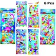 thumbnail image 1 of Finduat 6 hojas de pegatinas de espuma de pvc tridimensionales del mundo de los animales marinos con hipocampo, estrellas de mar, peces ángel, tiburones, pegatinas de burbujas de dibujos animados para Finduat 689749381917, 1 of 1