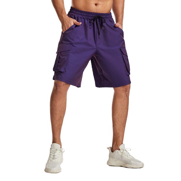 SAYOO - Pantalones cortos de senderismo para hombre, de secado rápido, para viajes al aire libre, con cordón, para hombres, con múltiples bolsillos SAYOO Casual