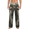 thumbnail image 2 of Lsque Vintage Ram Pilot Print Men's Pajama Pants, Lounge Pant - Comfortable Home Wear,Elastic Waistband, Stylish Design-Small, 2 of 9