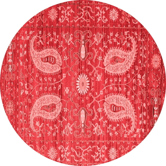 Ahgly Company Indoor Round Persian Red Traditional Area Rugs, 7' Round