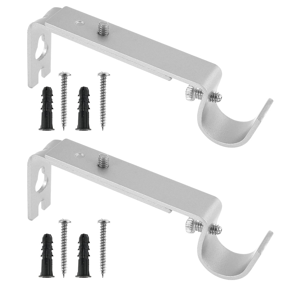 Fyeme Adjustable Curtain Rod Wall Bracket Hooks, No Drill, Curtain Rod
