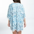 thumbnail image 4 of Elsie & Zoey Elsie Teal Ikat One Size Beach Swimsuit Cover Up for Women, 4 of 7