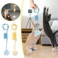 thumbnail image 2 of Self-Play Hanging Cat Spring Toy with Bell - Stretchable 40" Plush Interactive Toy for Indoor Cats/Kittens, Boredom Buster with Elasticity for Chasing, 2 of 9