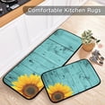 thumbnail image 5 of Teal Kitchen Rugs and Mats 2 Piece Non Slip Washable Turquoise Runner Rug Set for Floor Sunflower Kitchen Decor and Accessories, 5 of 6