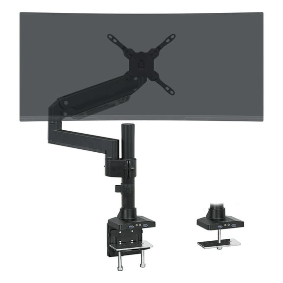 Mount-lt! Single Monitor Desk Mount w/ USB | Fits 17"-35" Monitors | Full Motion Bracket