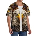 thumbnail image 2 of Yiaed Vintage Pattern Bald Eagle Print Mens Casual Wrinkle Free Shirts Short Sleeve Button Down Summer Stretch Dress Shirt-X-Large, 2 of 5