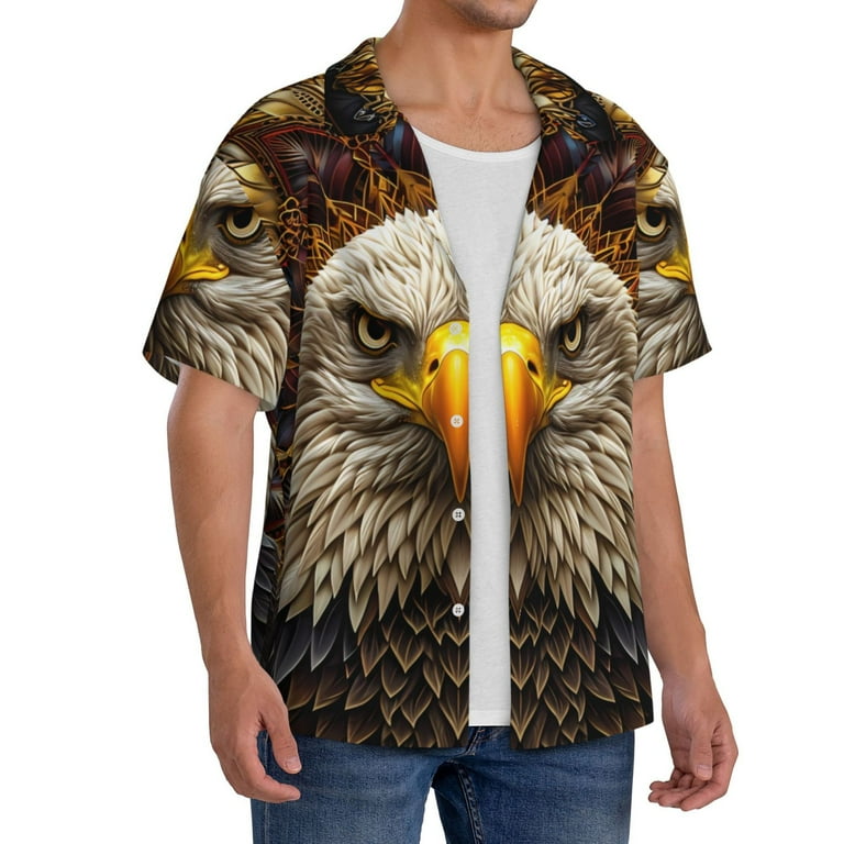 Yiaed Vintage Pattern Bald Eagle Print Mens Casual Wrinkle Free Shirts Short Sleeve Button Down Summer Stretch Dress Shirt-Medium - Walmart.com Yiaed Vintage Pattern Bald Eagle Print Mens Casual Wrinkle Free Shirts Short Sleeve Button Down Summer Stretch Dress Shirt-Medium - Walmart.com