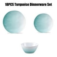 thumbnail image 3 of Joviton Home 18-Piece Teal Turquoise Ombre Melamine Dinnerware Sets for 6,Outdoor Plates and Bowls Sets, 3 of 7