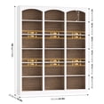 thumbnail image 3 of Homfa 18-Cube Bookcase and Bookshelves, 71.2" Triple Width 6 Tier Freestanding Arch Library Cabinet for Home Office Living Room, White Bark Texture & Walnut, 3 of 8
