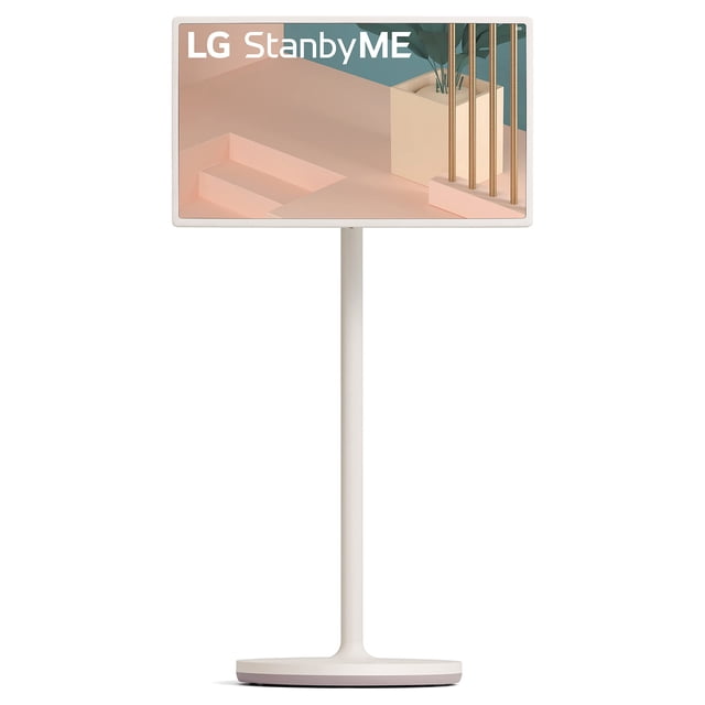 Monitor de pantalla táctil portátil LG Class StanbyMe 1080p de 27 pulgadas 27ART10AKPL, batería incorporada, rotación giratoria completa, frecuencia de actualización de 60 Hz, color beige calmante