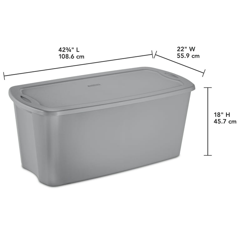 Sterilite 18 Gallon Tote Box Plastic, Gray 