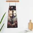 thumbnail image 5 of Naloa 1Pack Adjustable Bib Apron Waterdrop Resistant Cooking Kitchen Aprons for Women Men Chef, Flower Cat Couple Print, 5 of 5