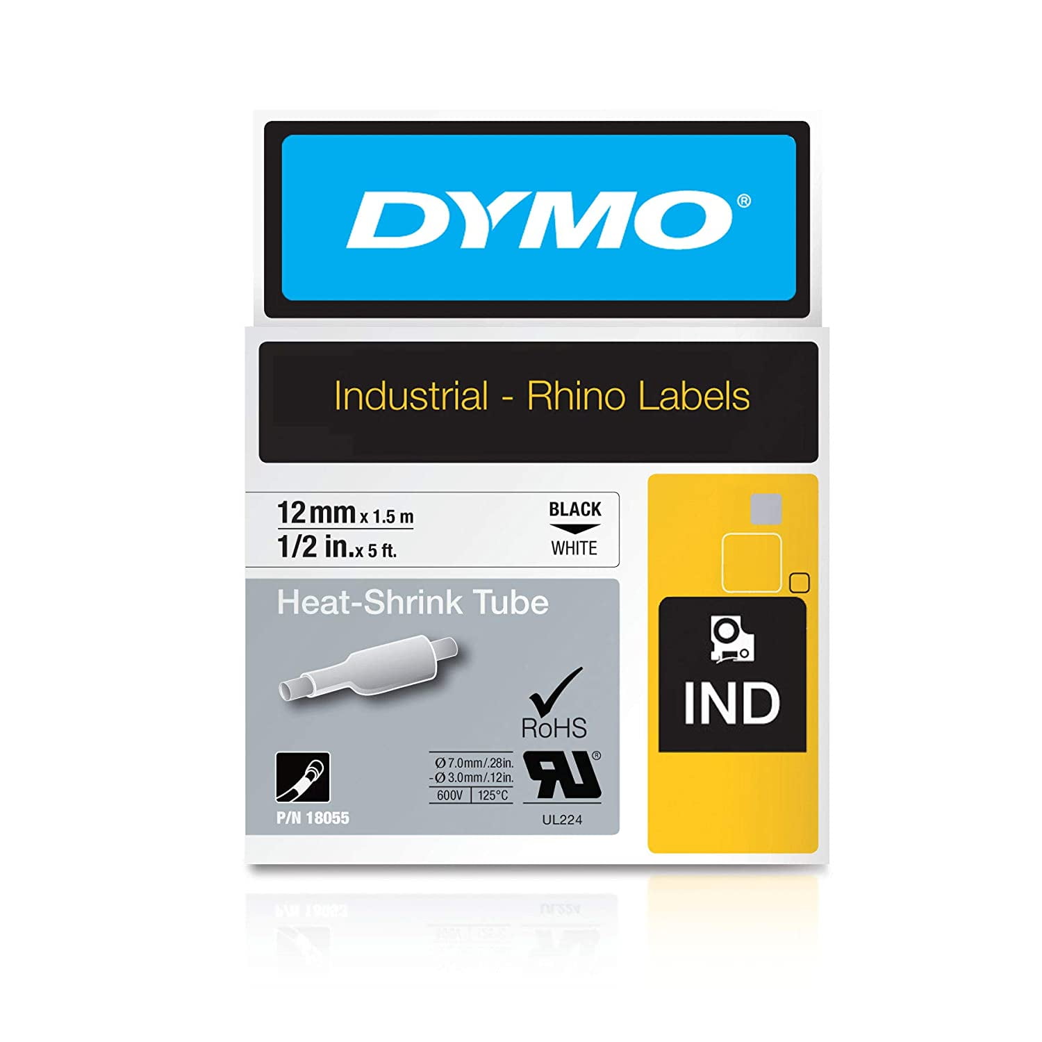 Dymo 18055 Label White 1/2" X 5 for sale online Rhino 