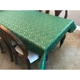 thumbnail image 2 of Heavy Brocade Shiny Christmas Tablecloth Stars Green, 2 of 3