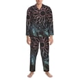 thumbnail image 3 of Fotbe Dreamcatcher Pattern Long Sleeve Pajama Set for Men,Sleepwear Set,2-piece Loungewear Set,Soft PJs Comfy Nightwear with Pockets-X-Large, 3 of 7