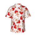 thumbnail image 2 of Xecao Cute Mushroom print Hawaiian shirt - a stylish short-sleeve button-down for men, perfect for casual beach and tropical outings., 2 of 9