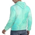 thumbnail image 3 of KLL Cyan Mint Marble Print Mens Hoodie Long Sleeve Casual Pullover Hooded Sweatshirt Fashion Drawstring Hoodies with Pocket-XX-Large, 3 of 6