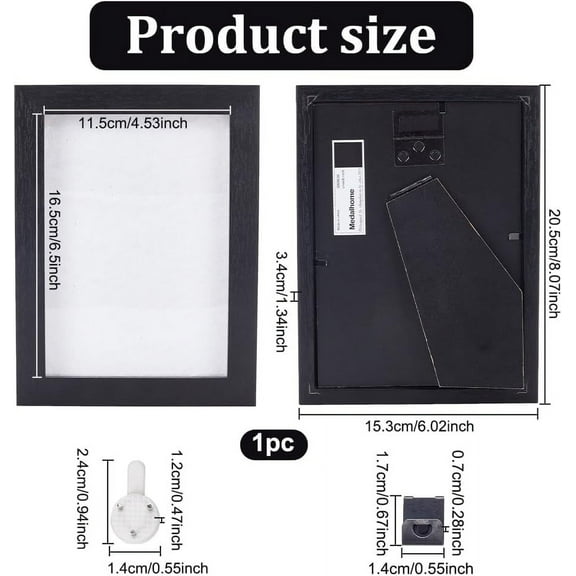 1 set Pin Collection Display Frame Wood Black box Frame Display Case with Felt Mat 8x6x1.3 inch Military Medal Display Frame Cabinet Brooch Collection Display