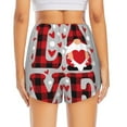 thumbnail image 2 of Lsque Buffalo Plaid Love And Gnome Printed Women's Running Shorts with Liner Pockets,Elastic Quick Dry Workout Athletic Gym Yoga Shorts,Womens High Waist Shorts-Large, 2 of 9