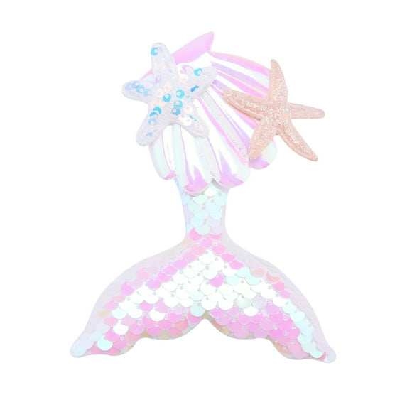 "Enchanted Mermaid Hair Clip with Glittering Shell & Starfish Design - Iridescent Sequin Accents for Magical Hairstyles"