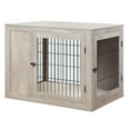 thumbnail image 2 of Unipaws Dog Crate Furniture Style,Wooden Wire Dog Kennel with Cushion, Large, 2 of 7