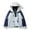 Sky Blue, variant on Women's Plus Size Sports Jacket Patchwork Design Stand Collar Zipper Hooded