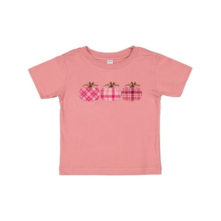

Inktastic Pink Plaid Pumpkins Gift Baby Boy or Baby Girl T-Shirt