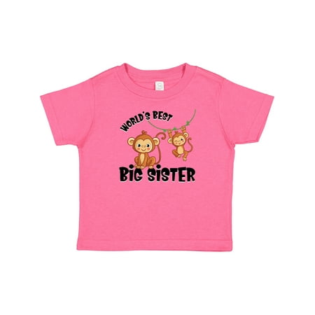 

Inktastic Monkeys World s Best Big Sister Gift Baby Girl T-Shirt