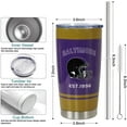 thumbnail image 4 of 20oz Baltimore City Print Stainless Steel Tumbler for Men Women Sports Travel Mug Keeps Drinks Cold & Hot Gift for Football Fans, 4 of 6