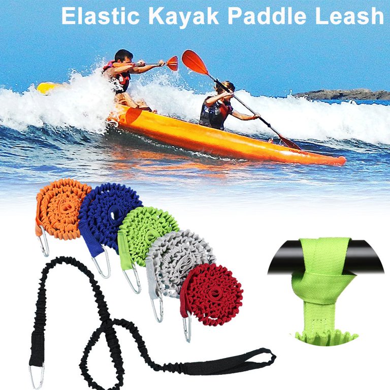Elastic Fishing Rod Holder Safety Carabiner Kayak Rod Lanyard Paddle Leash Paddle Board Rope Surfboard Ankle Leash Light Blue