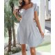 thumbnail image 1 of Womens Summer Casual Sweetheart Neckline Puff Sleeve Floral Print High Waist Dress, 1 of 4