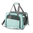 thumbnail image 2 of Bolsa de transporte para mascotas, transpirable, plegable, para viajes al aire libre, para perros y gatos, bolso de mano portátil, suministros de transporte para mascotas, gris, 2 of 5