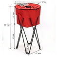 thumbnail image 2 of Household Essentials Thermal Standing Cooler with Travel Bag, Heavy-Duty Polyester, Black Powder Coated Steel Legs, Leak-Resistant PE Liner, Zippered Lid and Quick Access Top, Foldable, Red, 2 of 8
