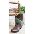 thumbnail image 7 of Western Turquoise Floral Tooled Leather Cowboy Boot Toilet Brush And Holder Set, 7 of 7