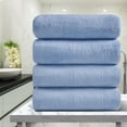 thumbnail image 5 of Green Essen 4 Pack Oversized Bath Towel Sets 700 GSM Soft Shower Towels 35 x 70 Inches Quick Dry Bath Sheets Highly Absorbent Bath Towel Clearance for Bathroom Spa Hotel Gym(Blue), 5 of 9