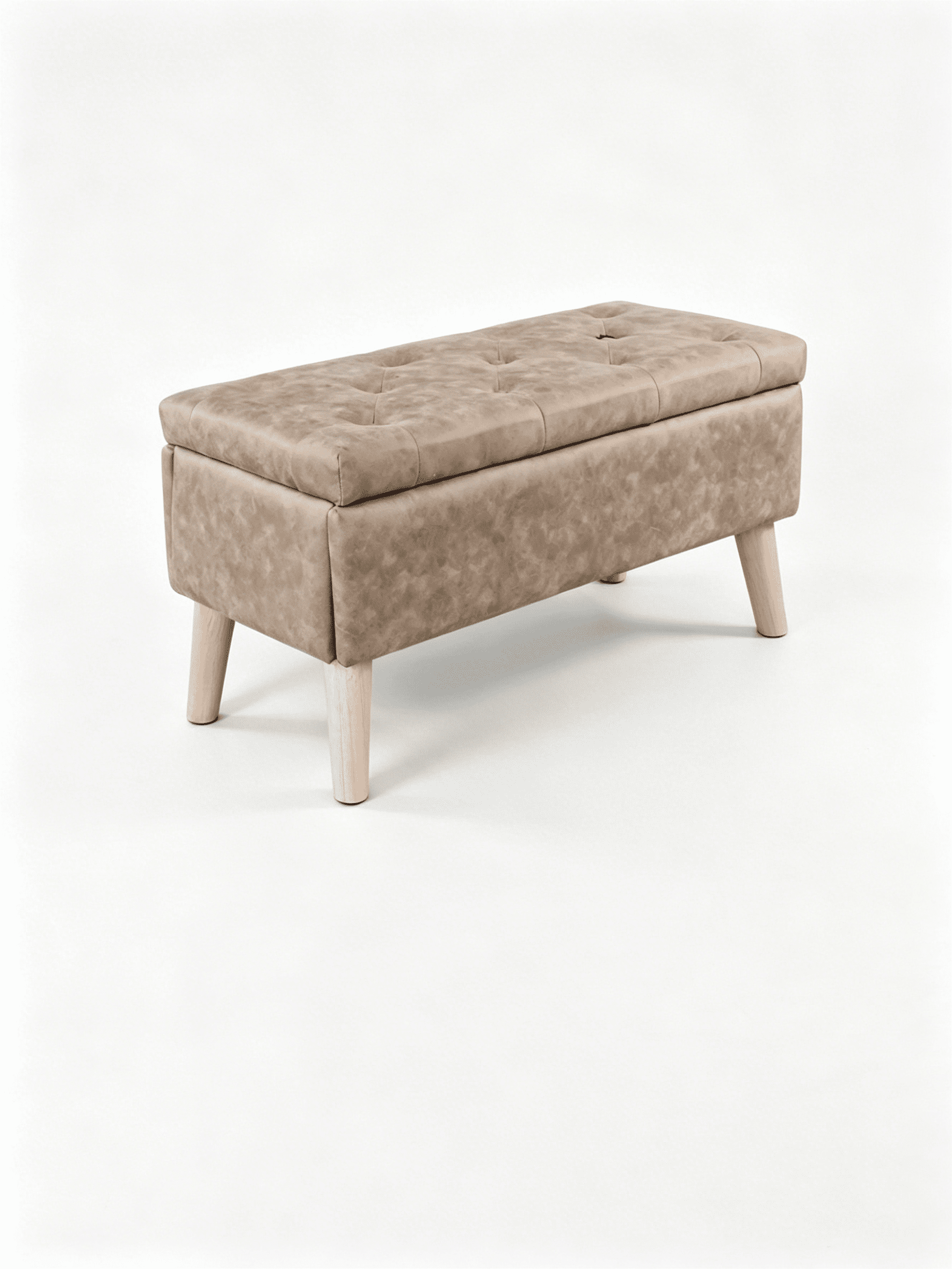 32" Wide Storage Ottoman Bench with Built-in Tray, Square Storage Ottoman for Extra Storage, Upholstered Footrest and End of Bed Bench, Perfect for Living Room, Bedroom, Sitting, Relaxing