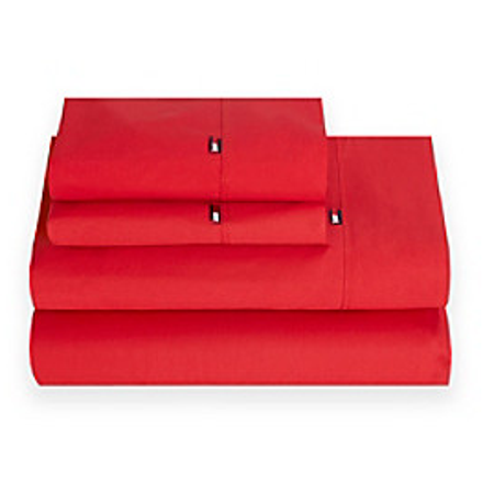 Tommy Hilfiger RED Solid Core King Sheet Set, US King