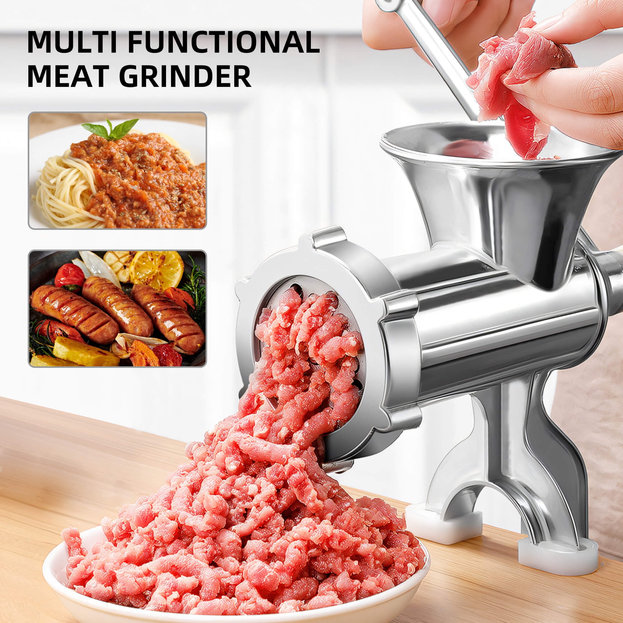 Sentryse Manual Meat Grinder, Sausage Maker Stuffer, Heavy Duty Hand Operated Mincer Food Kitchen Maker Machine
