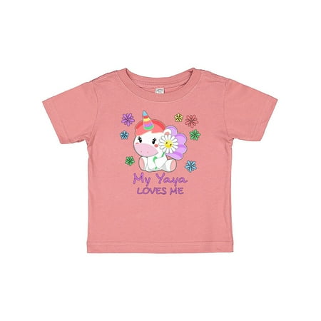 

Inktastic My Yaya Loves Me- cute unicorn Gift Baby Boy or Baby Girl T-Shirt