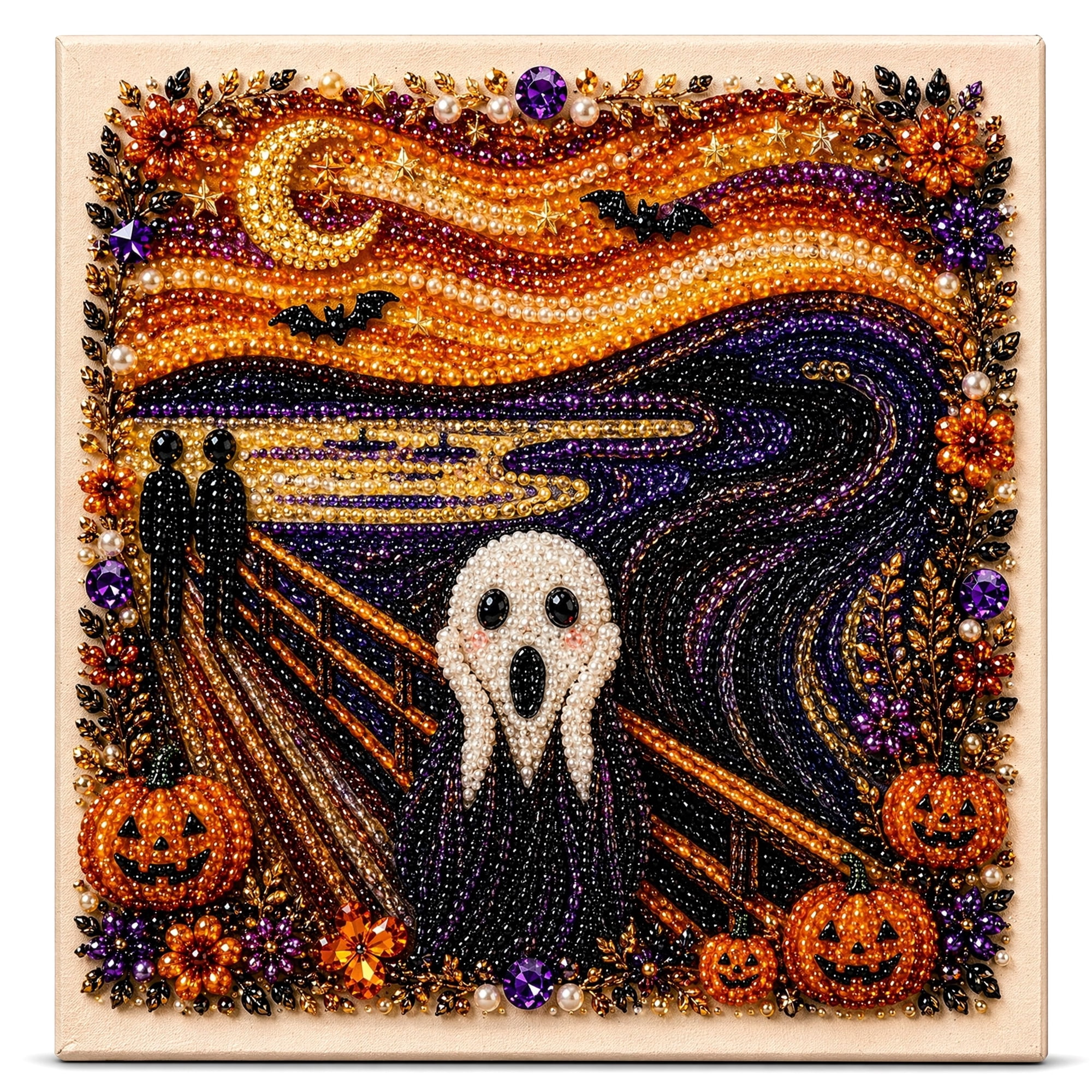 Halloween Ghost Pearl Art DIY Kit Spooky Cute 3D diamond art kits for adults beginner Multi Halloween Design Kit Screen-Free Leisure Hobby Living Room Halloween Decor Unique Craft Gifts I