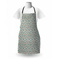 thumbnail image 3 of Floral Apron, Repeating Vintage-Themed Flowers on Branches, Unisex Kitchen Bib with Adjustable Neck for Cooking Gardening, Adult Size, Pale Blue Burnt Orange, by Ambesonne, 3 of 4