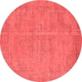 thumbnail image 1 of Ahgly Company Indoor Round Oriental Red Industrial Area Rugs, 4' Round, 1 of 4