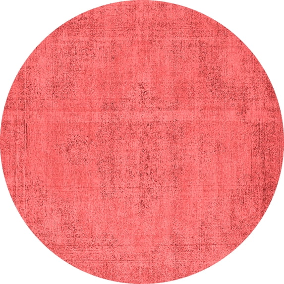 Ahgly Company Indoor Round Oriental Red Industrial Area Rugs, 4' Round
